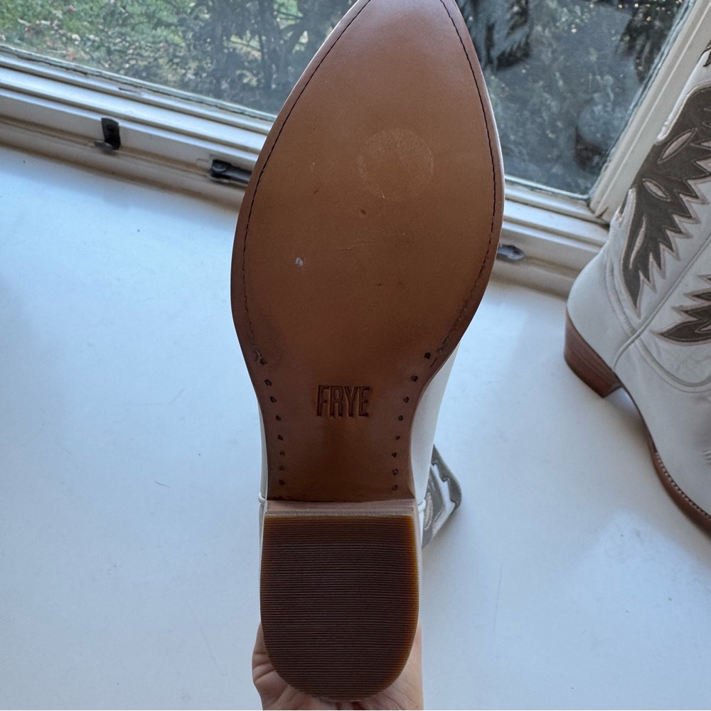 FRYE White, Pink, and Gold Cowgirl Boots NEW - Picture 4 of 5